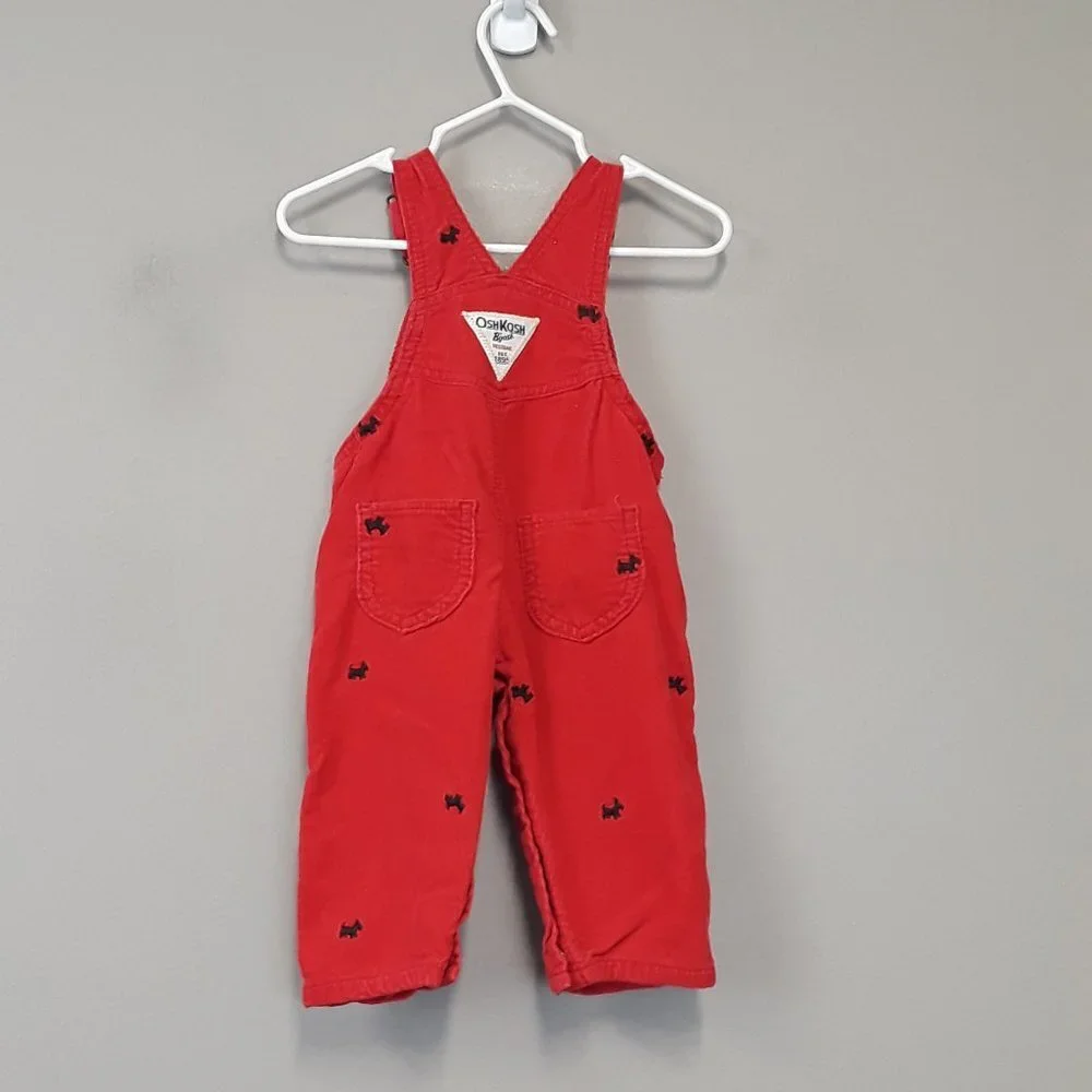 OSHKOSH Girl Scotty Dog Corduroy Bib Overalls - Picture 7 of 10